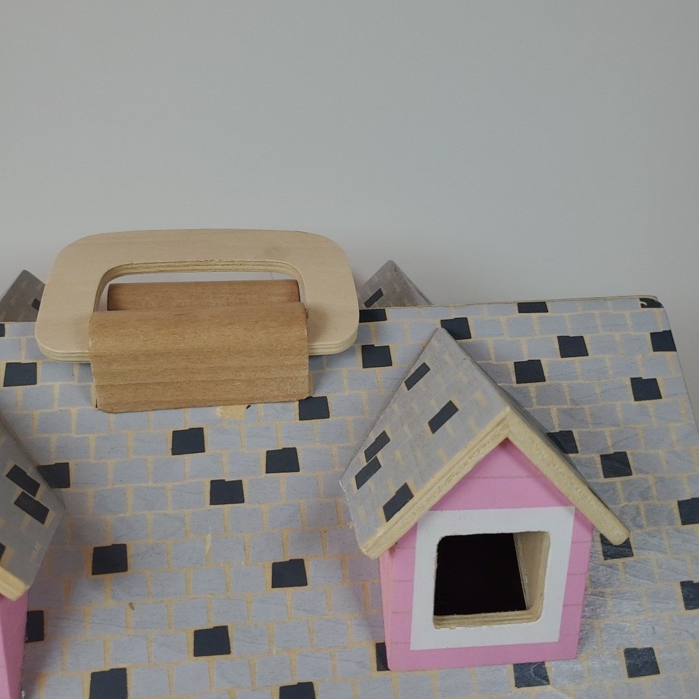 Melissa & Doug Fold and Go Wooden Dollhouse Pink Purple Door-House Only - Picture 3 of 9
